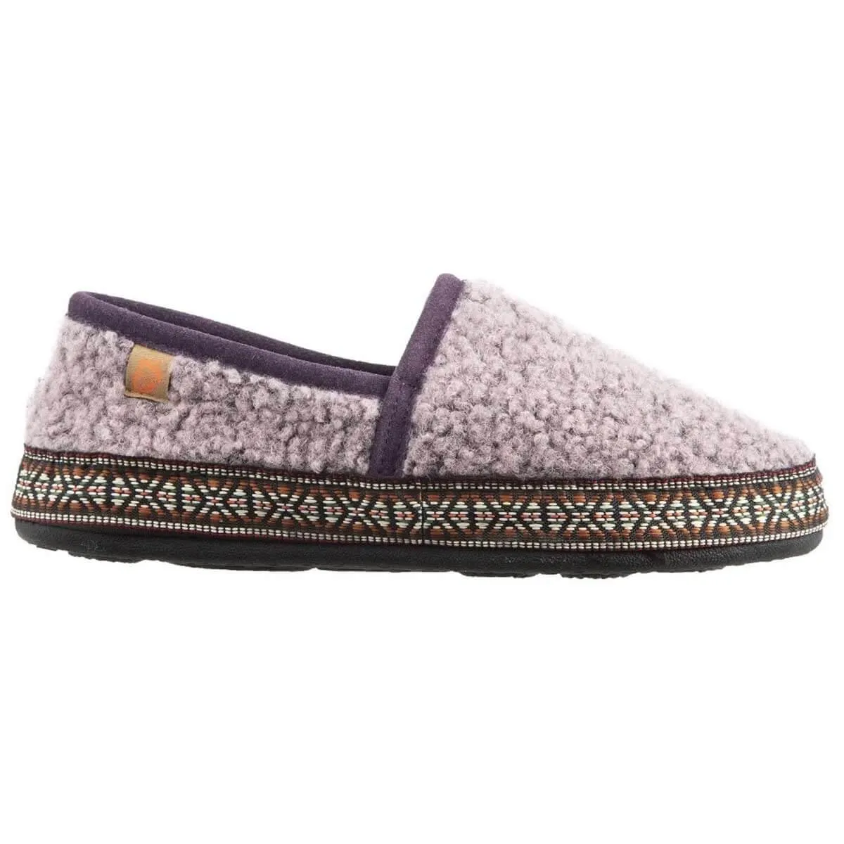 Acorn Women's Slippers - Woven Trim Moccasins, Iris, L | A19011IRSWL