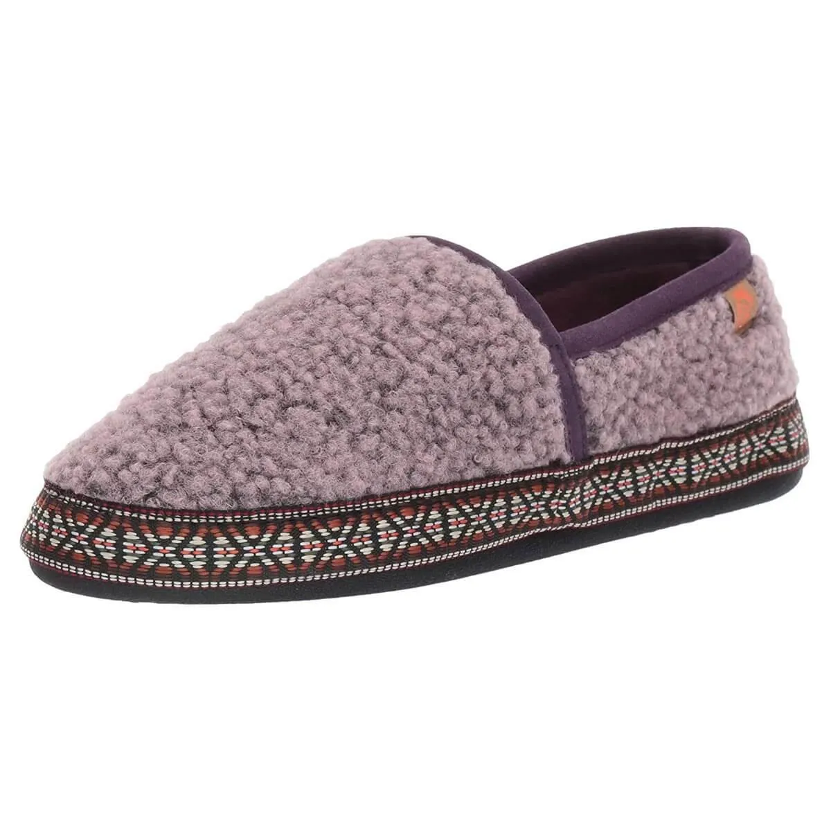 Acorn Women's Slippers - Woven Trim Moccasins, Iris, L | A19011IRSWL