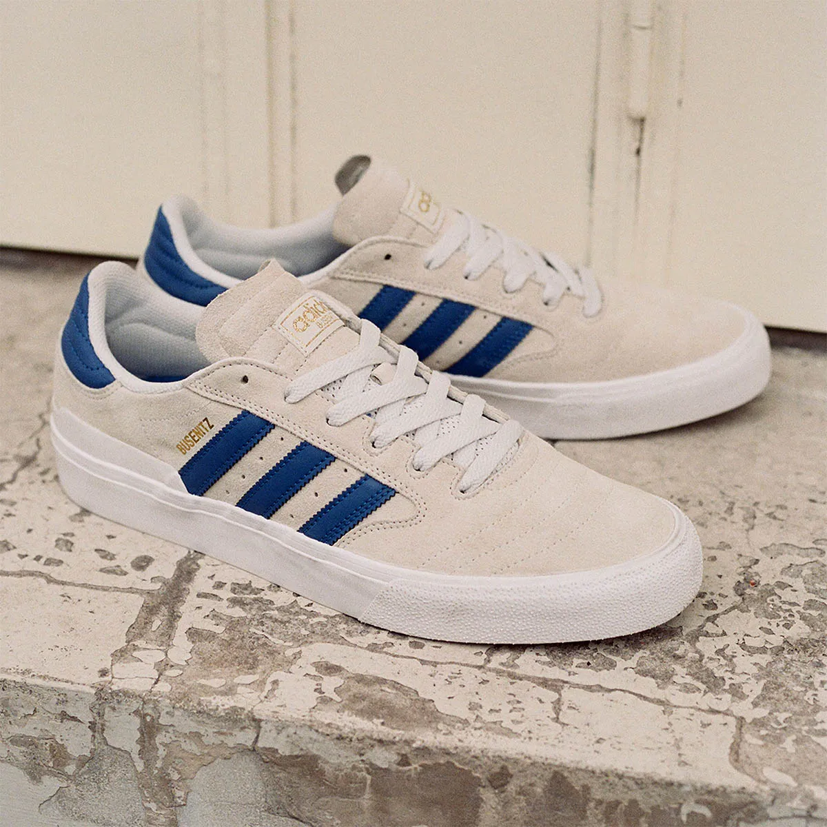 Adidas - Busenitz Vulc II Shoes White/Blue/Gold