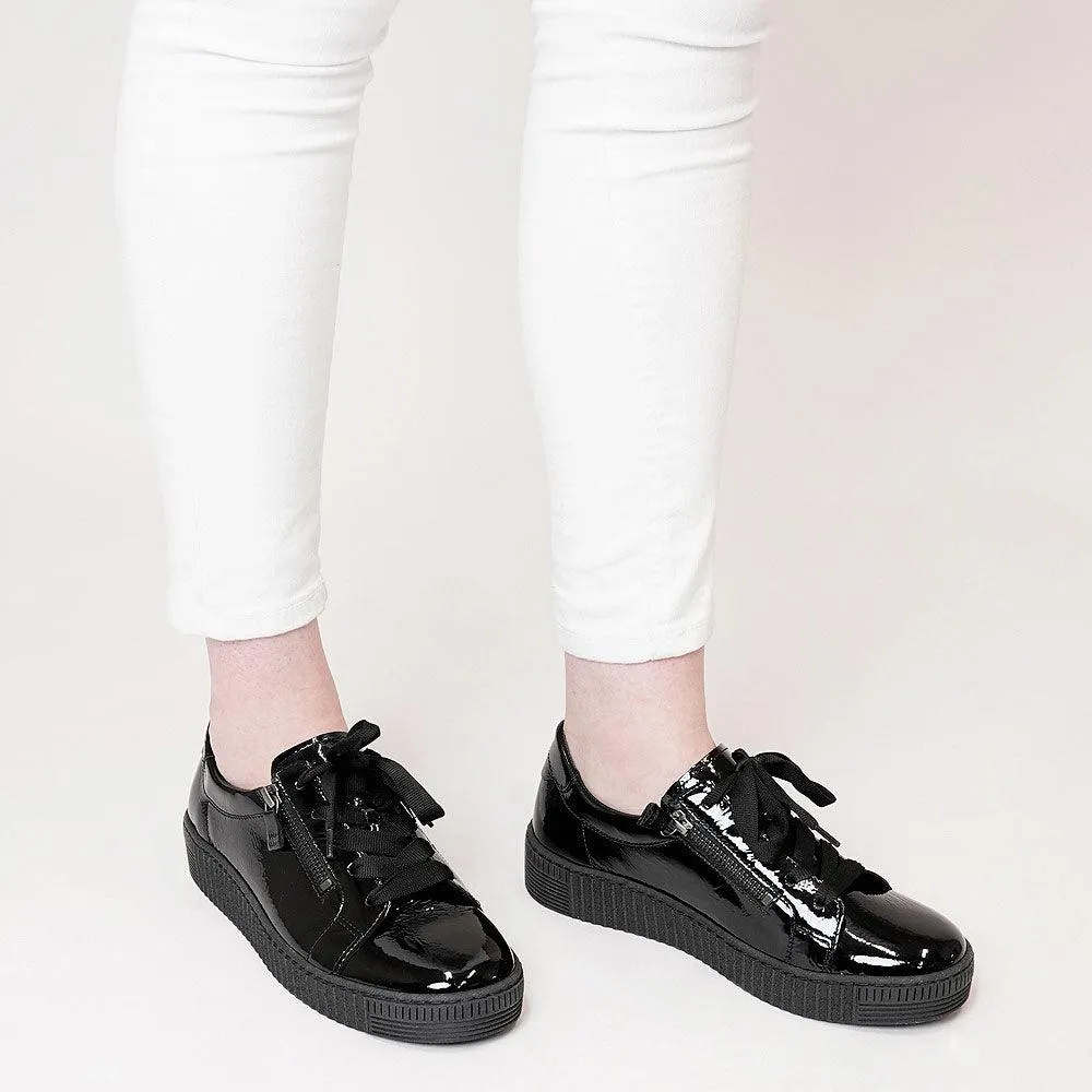 Amelia Black Patent Leather Sneakers