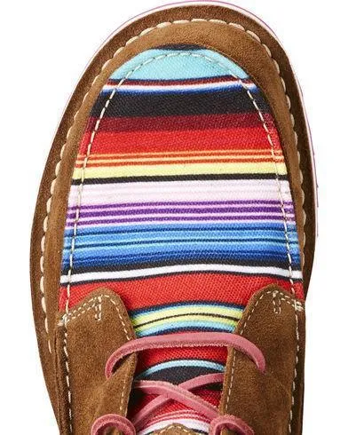 Ariat Women's Cruiser Dark Brown Suede/Pink Serape Fringe