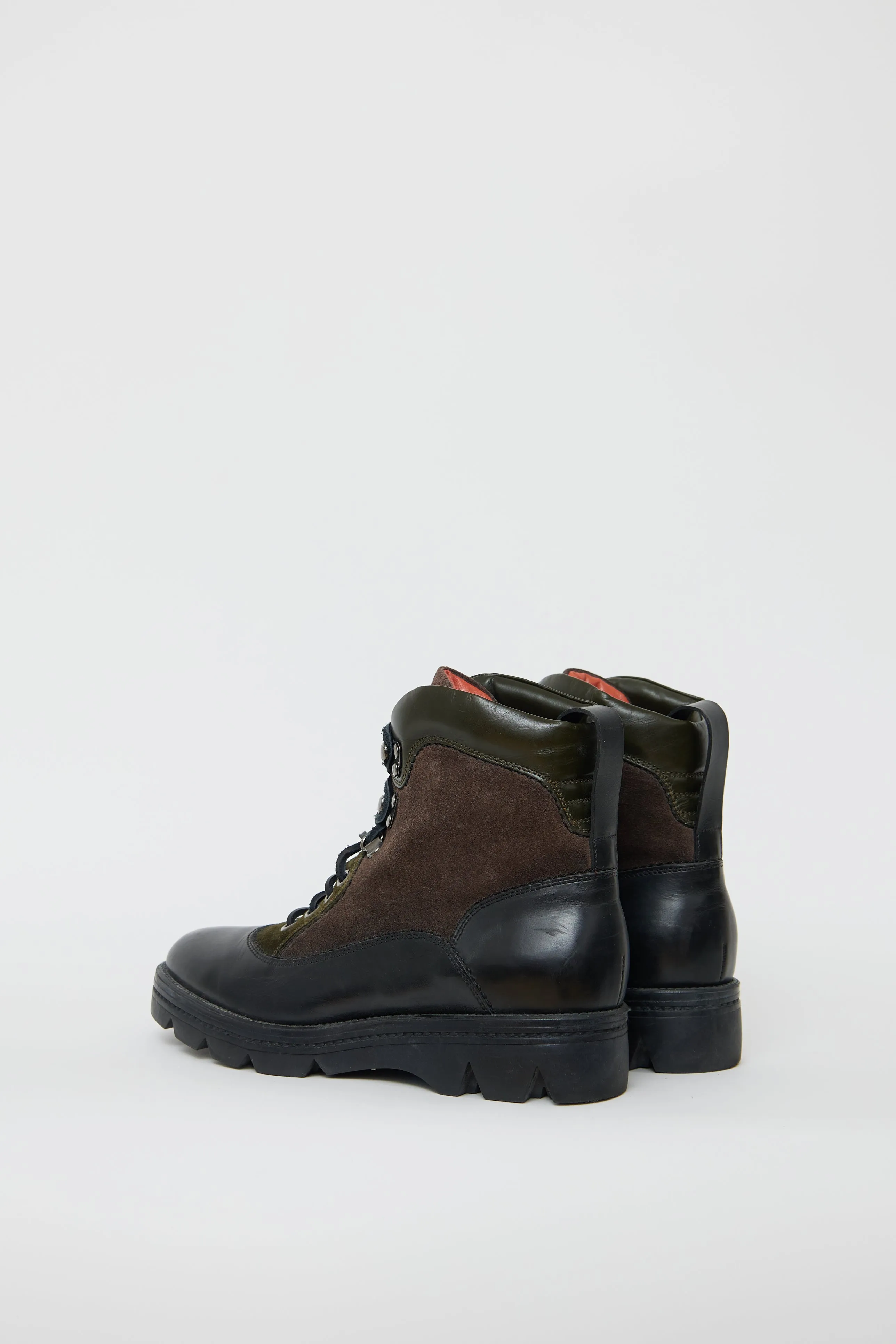 Black & Multi Leather Hiking Boot