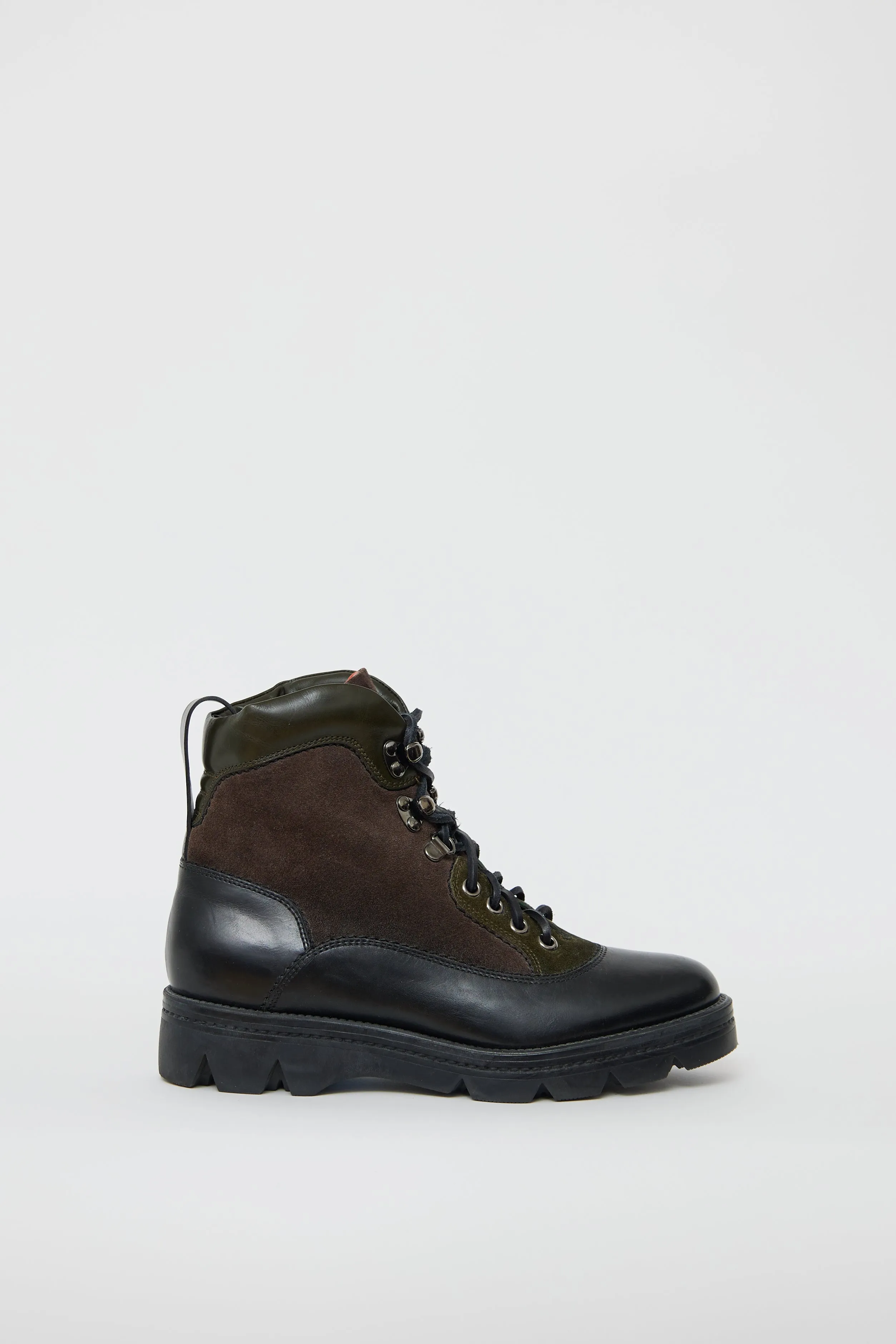 Black & Multi Leather Hiking Boot