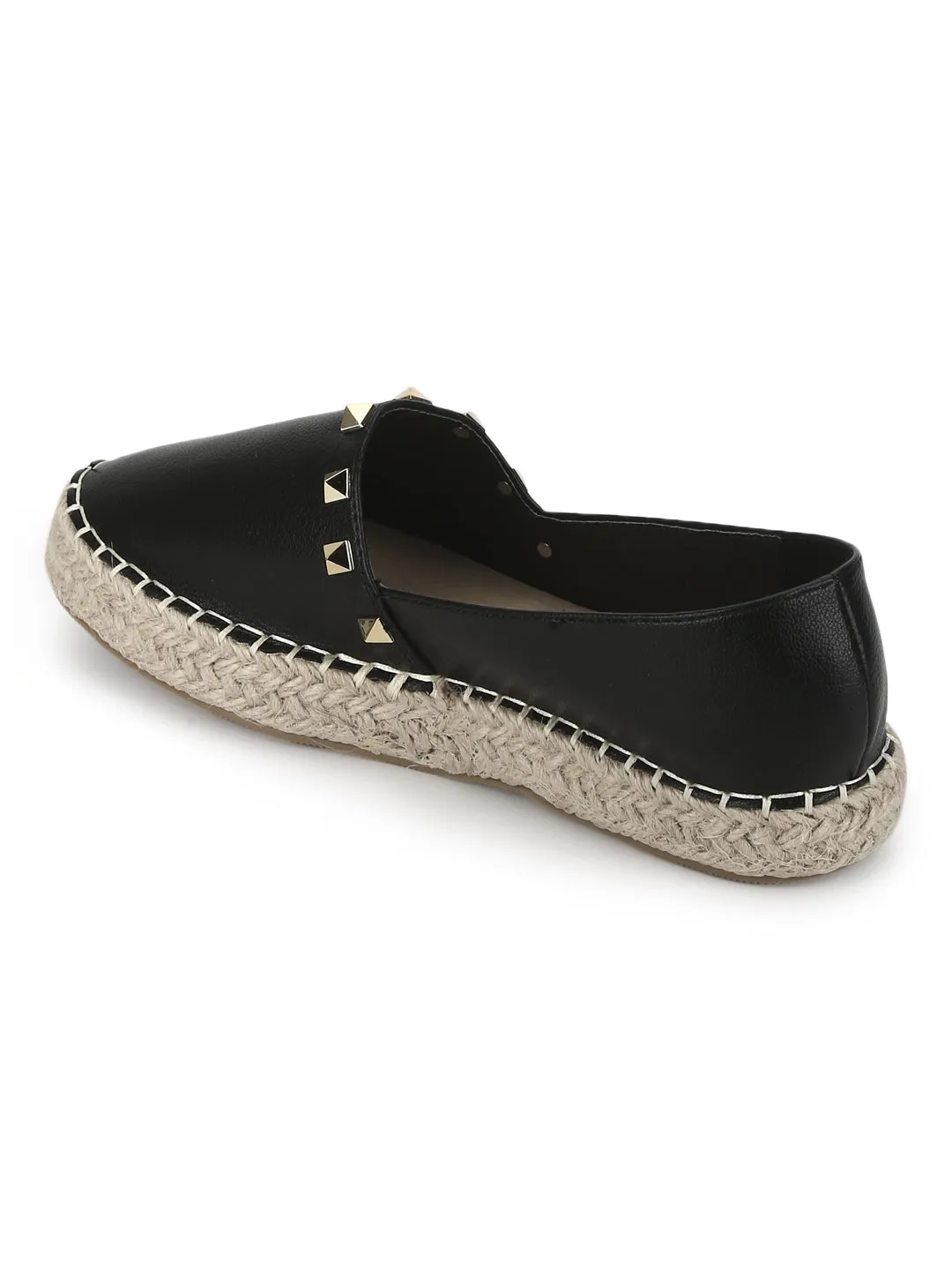 Black PU Mash Slip On Flats