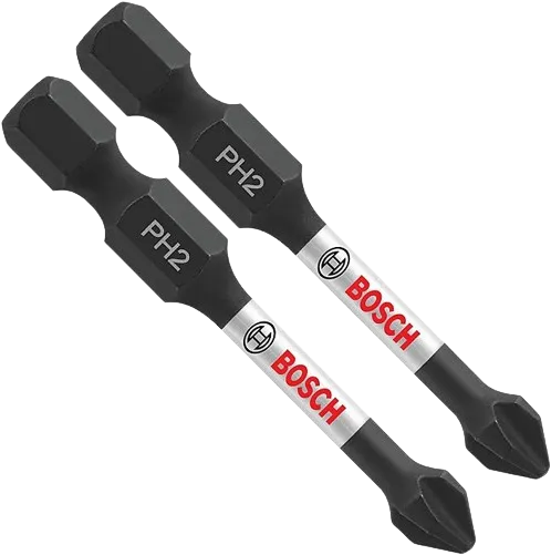 Bosch Impact Tough 2" Phillips #2  Power Bits - 10 Pack