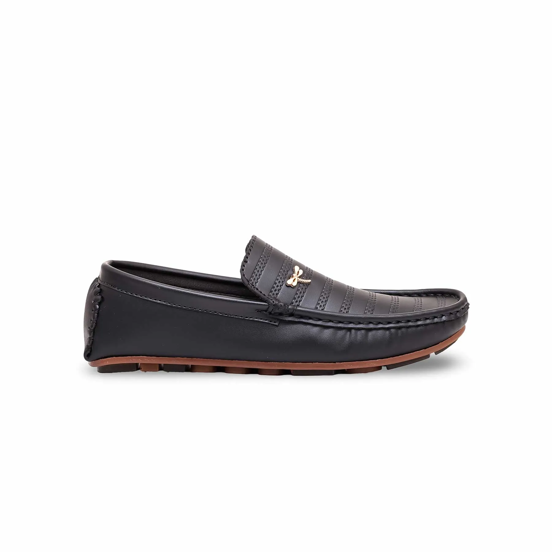 Boys Black Formal Moccasin KD0832