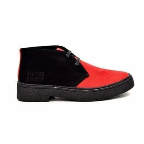 British Walkers Playboy Trinidad Men's Two Tone Red and Black Suede