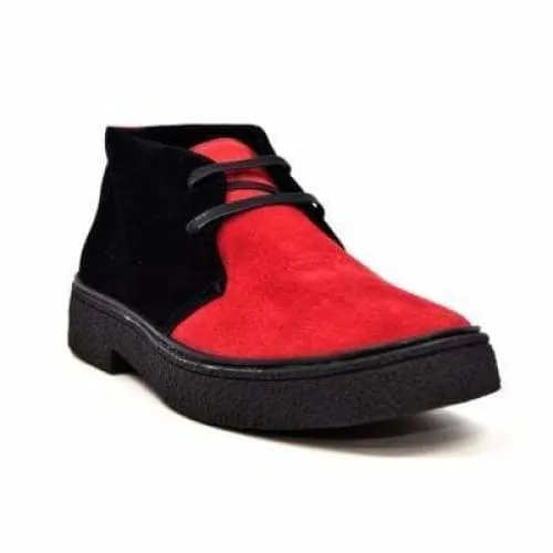 British Walkers Playboy Trinidad Men's Two Tone Red and Black Suede