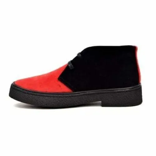 British Walkers Playboy Trinidad Men's Two Tone Red and Black Suede