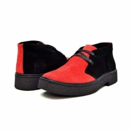 British Walkers Playboy Trinidad Men's Two Tone Red and Black Suede