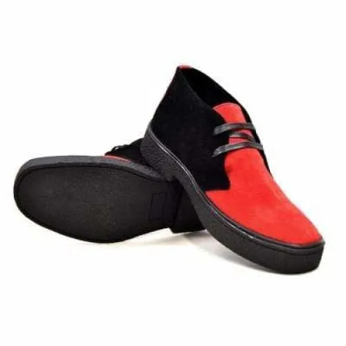 British Walkers Playboy Trinidad Men's Two Tone Red and Black Suede