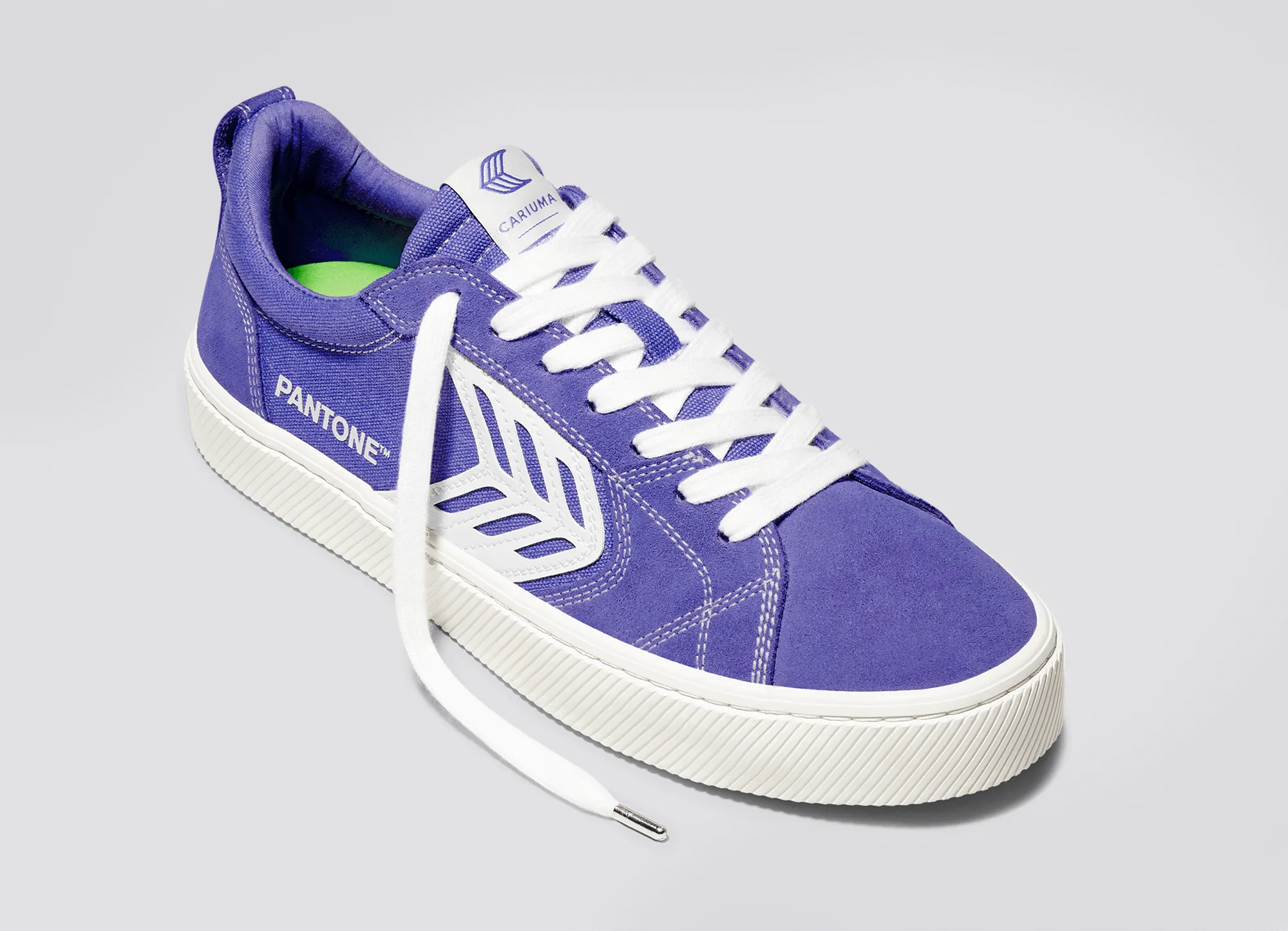 CATIBA PRO Low Pantone Very Peri Suede and Canvas Contrast Thread Ivory Logo Sneaker Women