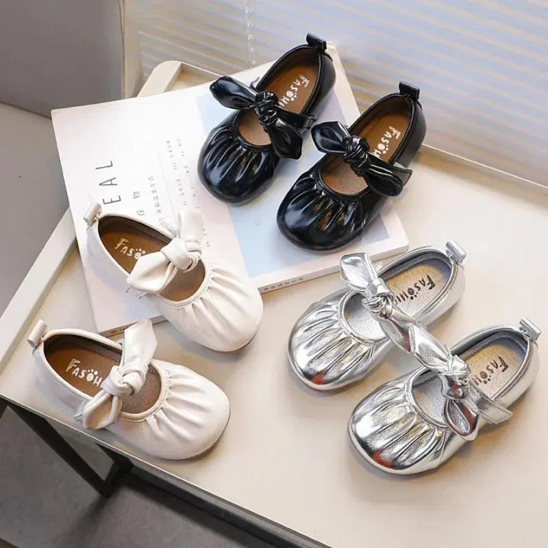 Children's Casual Shoes - Flat  with Leather Bowknot - TSS300