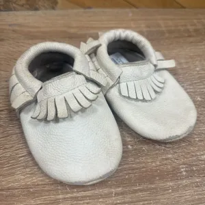 Children's Leather Moccasin Shoes: white-infant-6-12 months