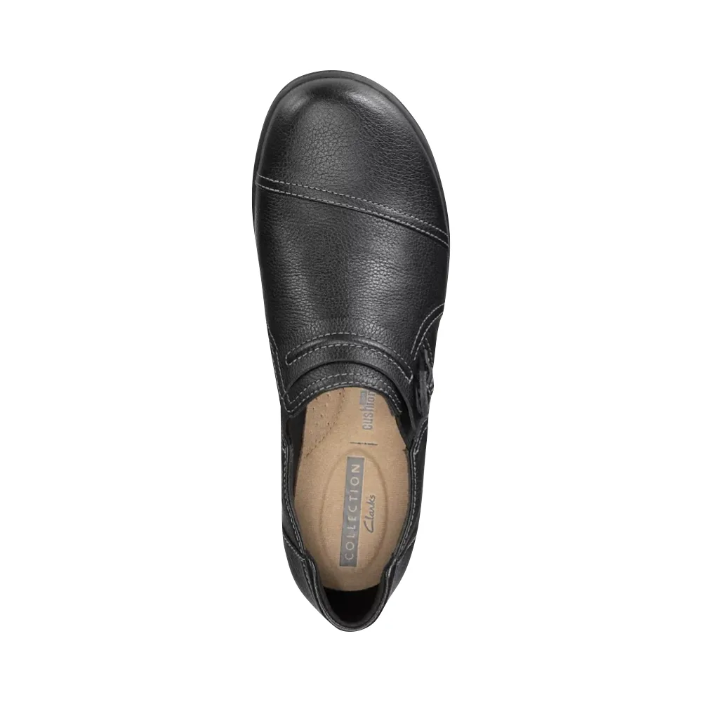 Clarks Women's Cheyn Madi Leather Slip On in Black