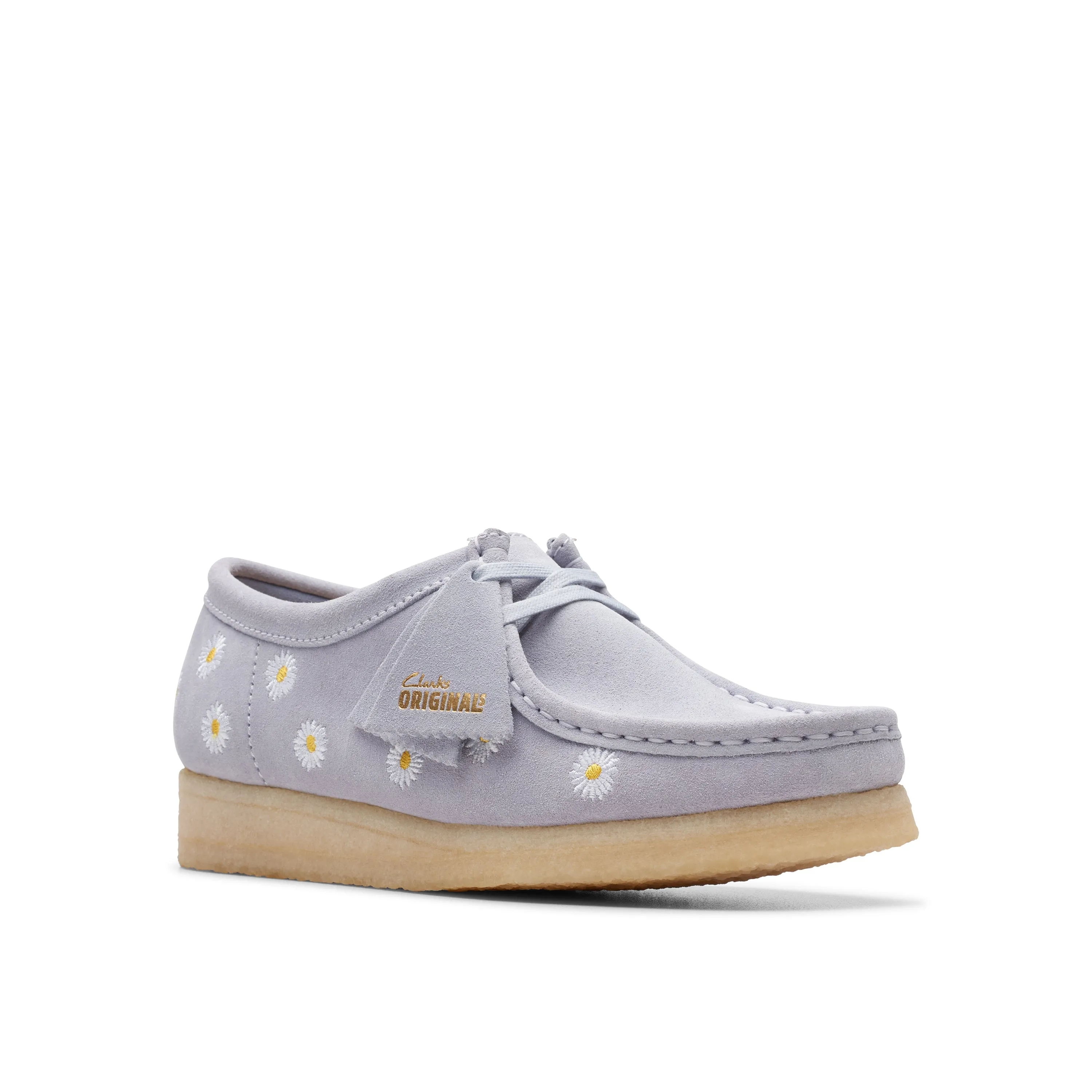 Clarks Women's Wallabee in Cloud Grey Emb