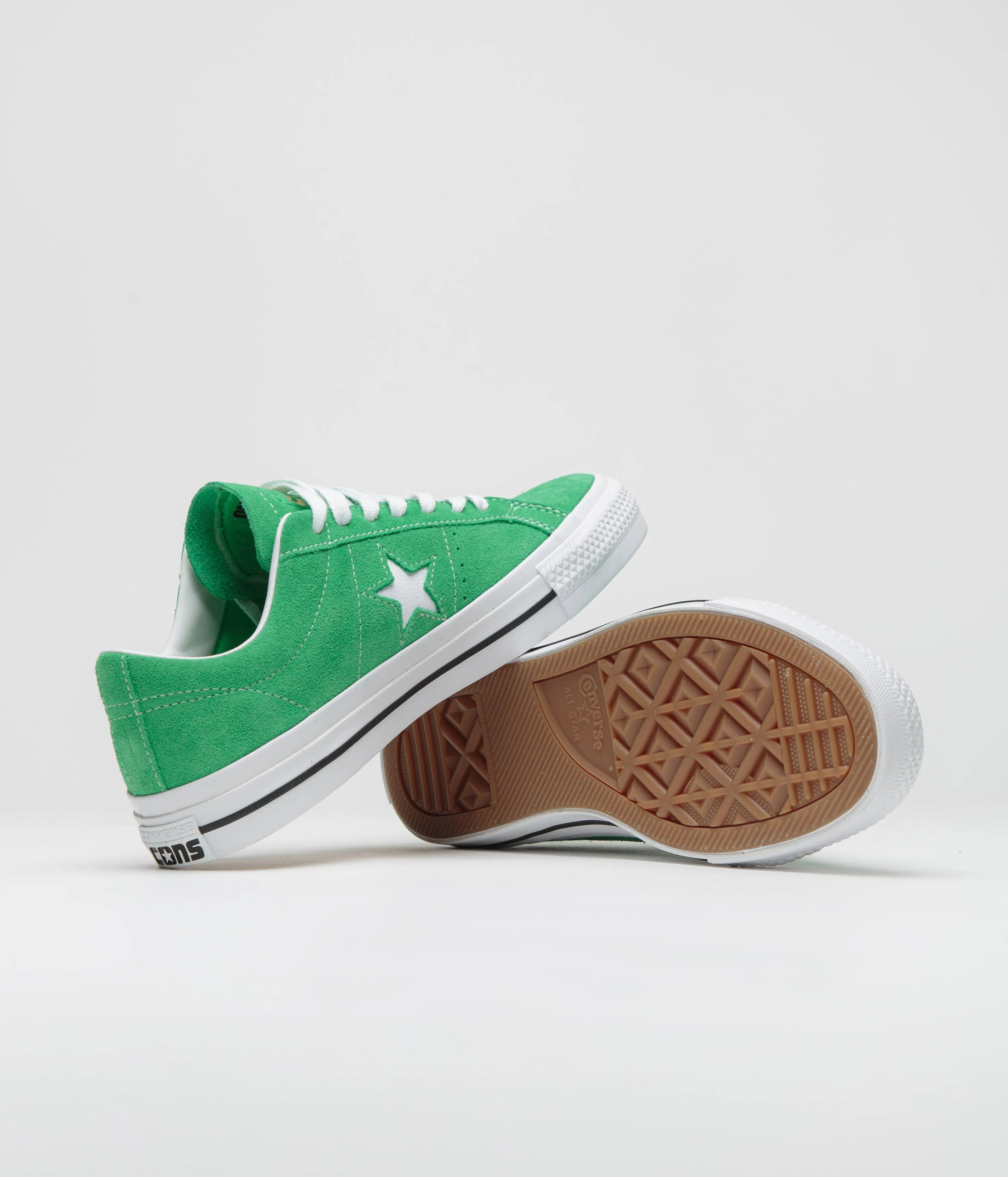 Converse Cons One Star Pro Ox Shoes - Apex Green / White / Black