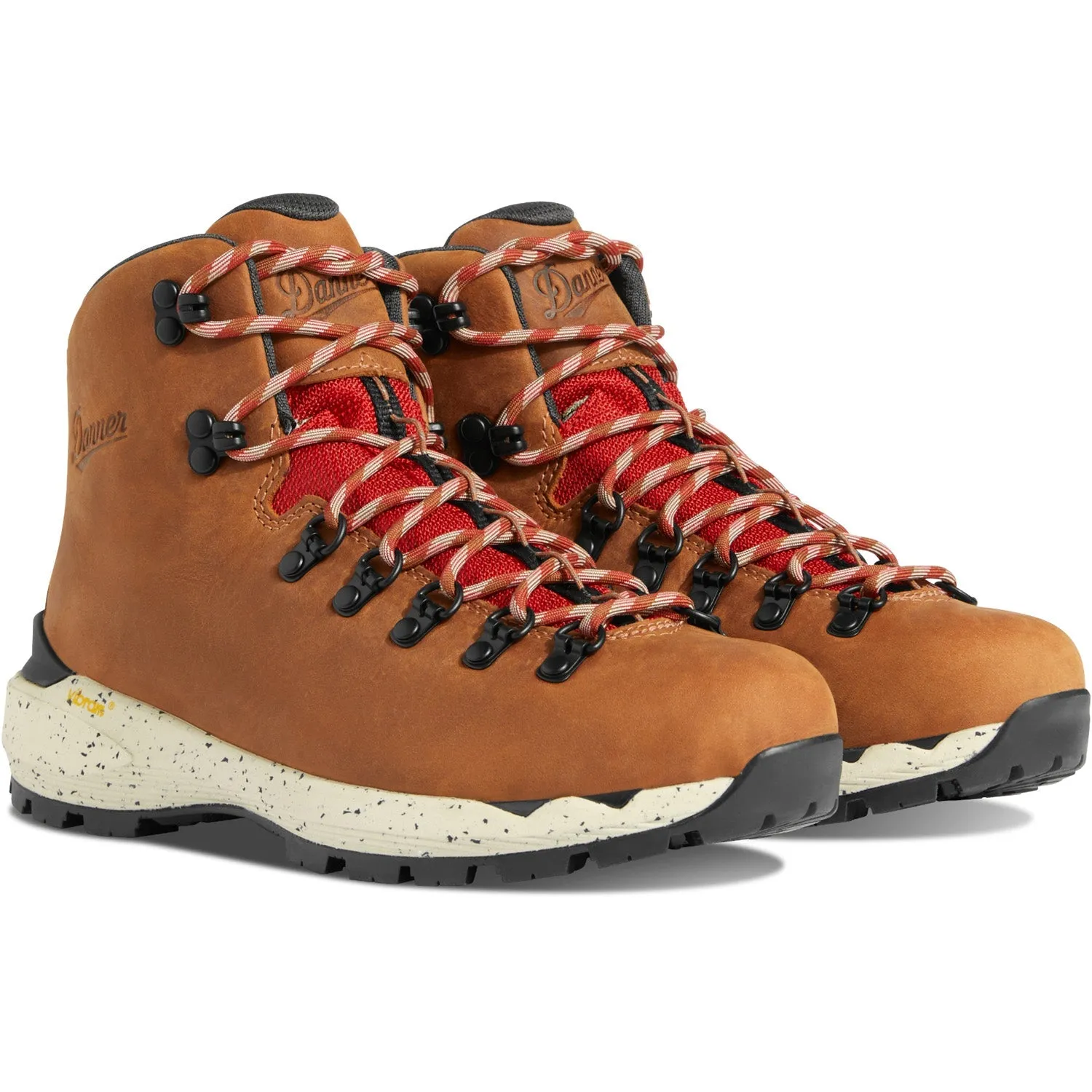 Danner Womens Mountain 600 EVO GTX Mocha Brown/Rhodo Red Leather Hiking Boots