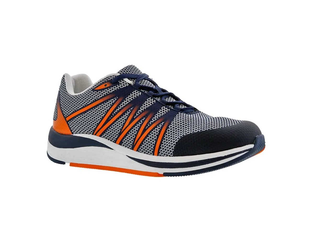 Drew Player Men Athletic Shoe In Navy/orange Mesh Combo