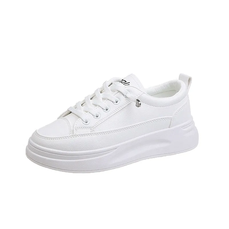 Fashion Sneakers Women Shoes Young Ladies Casual Shoes Female Sneakers Brand Woman White Shoes Thick Sole 3cm A2375