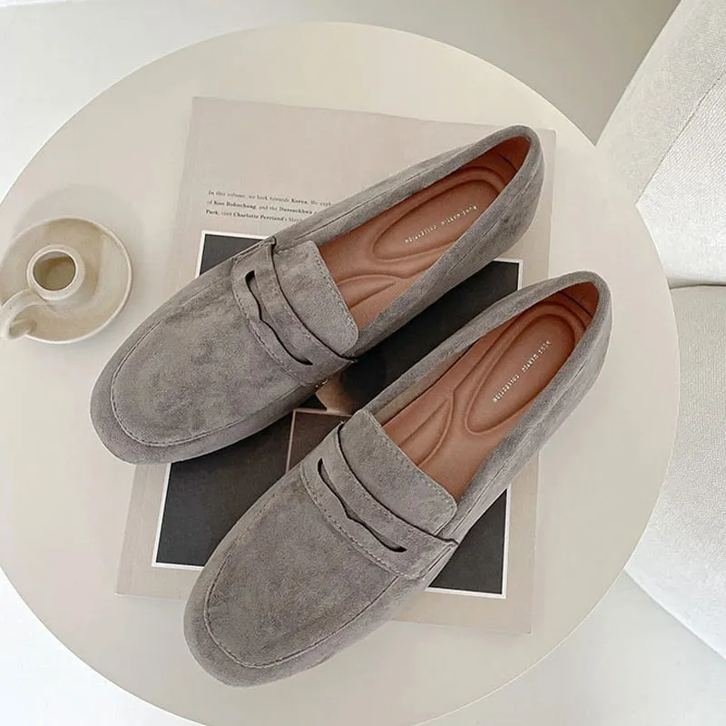 Faux Suede Casual Loafers Single Shoes Women  Summer Autumn Fashion Slip on Shoes Girls Moccasin Mules Office Ladies Flats