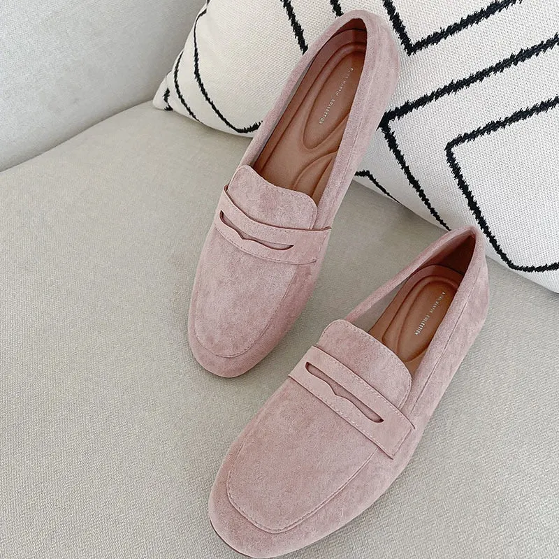 Faux Suede Casual Loafers Single Shoes Women  Summer Autumn Fashion Slip on Shoes Girls Moccasin Mules Office Ladies Flats