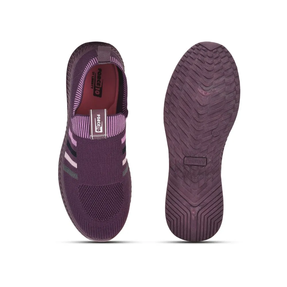 Force 10 Sports Non Lacing Shoe For Ladies (Purple) GRACE-7 By Liberty