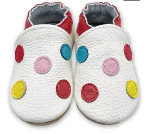 Fresh Baby Leather Baby Shoes 6-12 months Rainbow Dotty