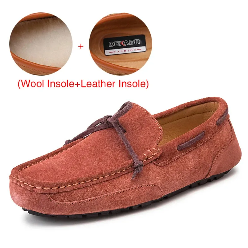 Genuine Leather Men Shoes Luxury Brand Casual Slip On Formal Loafers Men Moccasins Male Driving Shoes Warm Loafers