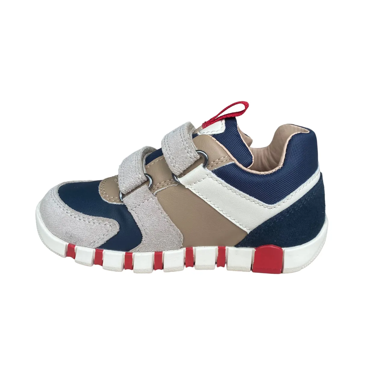 Geox scarpa sneakers da bambino Iupidoo B3555D 022BC C0819 beige-blu