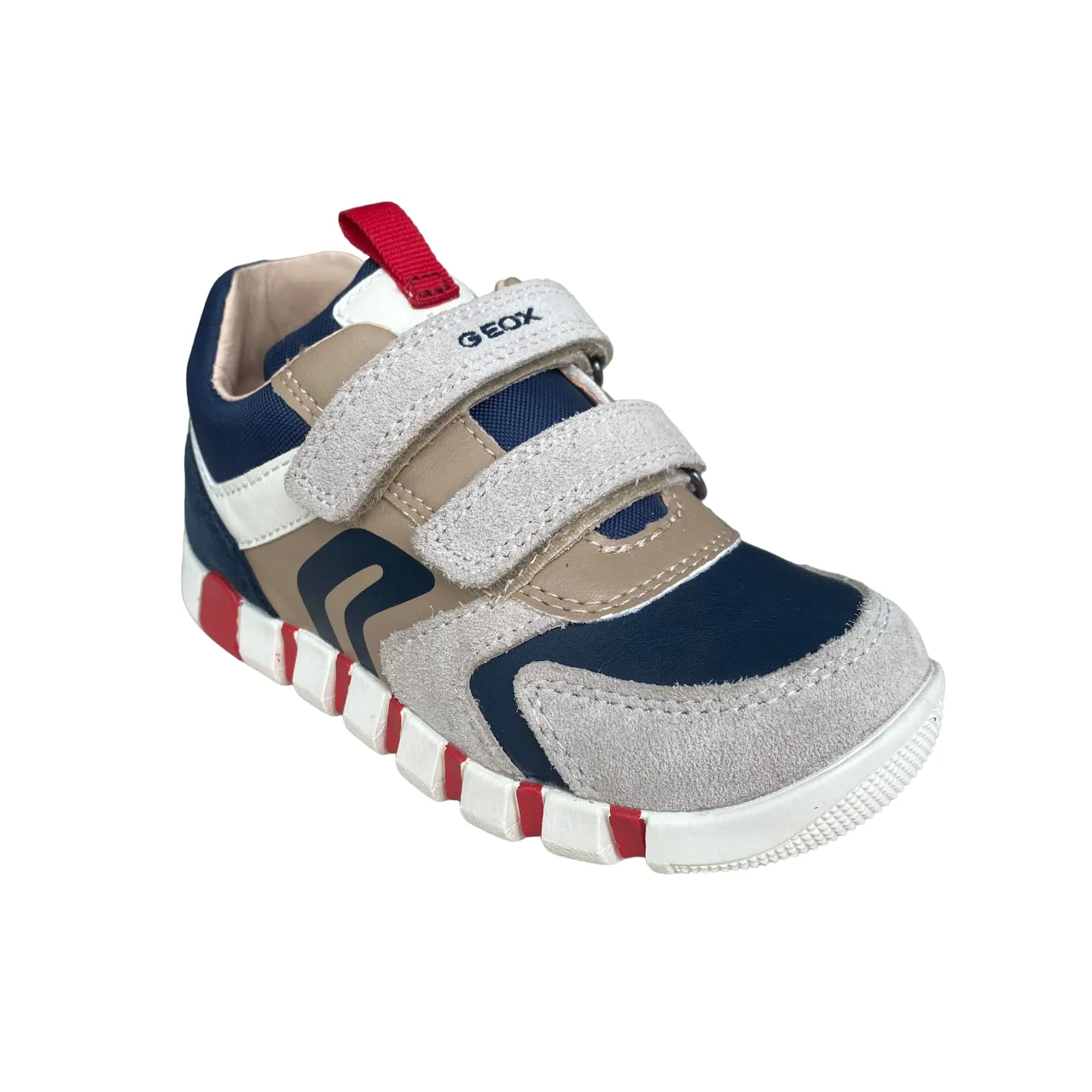 Geox scarpa sneakers da bambino Iupidoo B3555D 022BC C0819 beige-blu