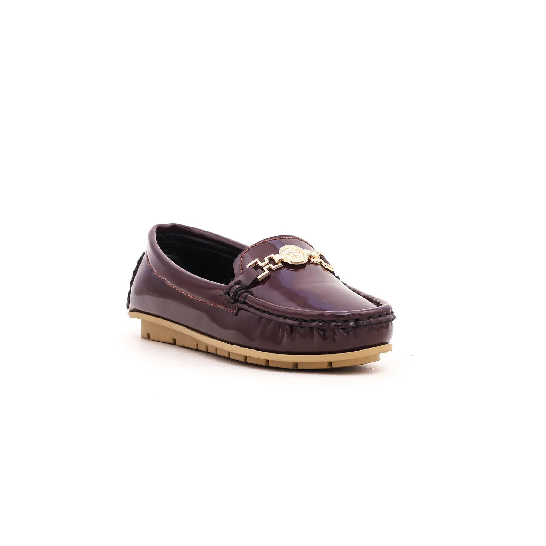 Girls Maroon Formal Moccasin KD0390