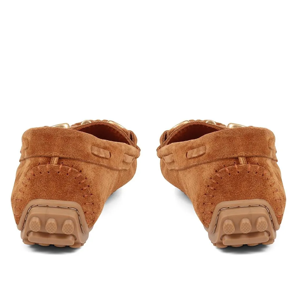 Giustina Suede Buckle Moccasins - GIUSTINA / 323 917