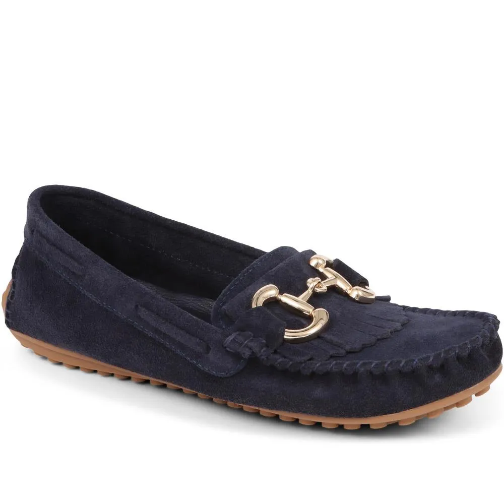 Giustina Suede Buckle Moccasins - GIUSTINA / 323 917