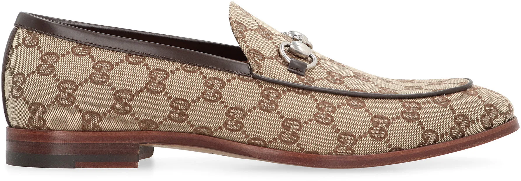 GUCCI Elegant Fabric Loafers with Leather Accents and Horsebit Detail