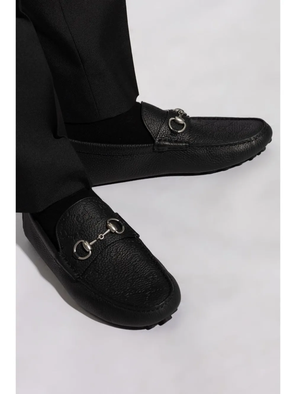 GUCCI Elegant Leather Driver Moccasins