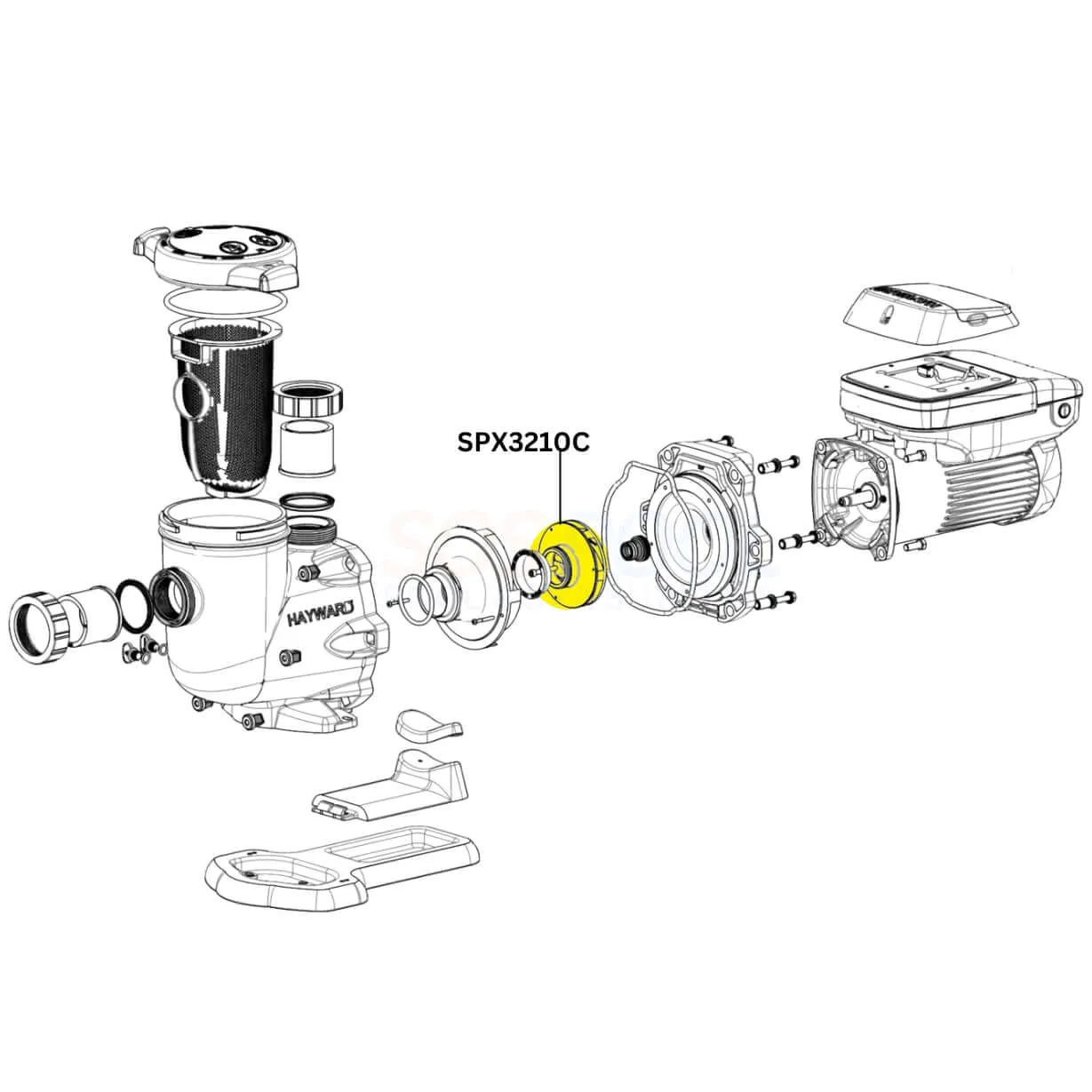 Hayward Impeller With Screw For TriStar Pumps | 1HP | SPX3210C