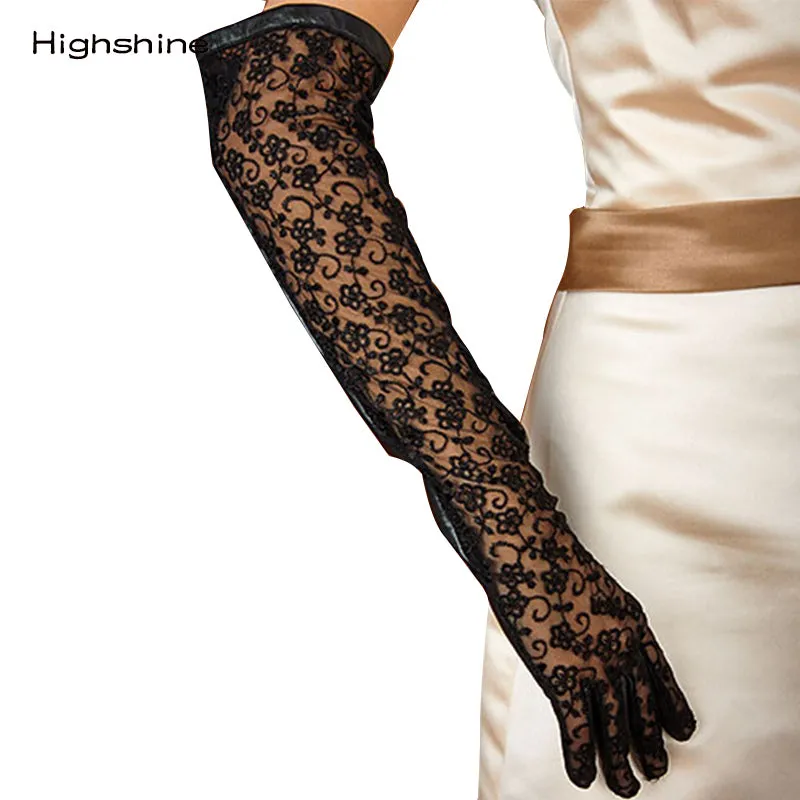 Highshine Women's Lace Sexy Summer Fashion Car Driving Leather Gloves