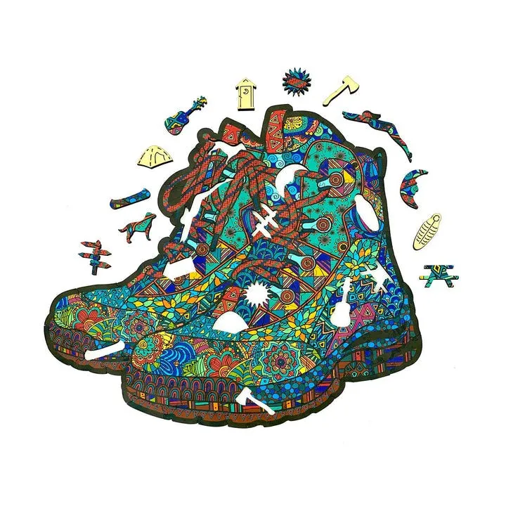 Hiking Boots Wooden Puzzle