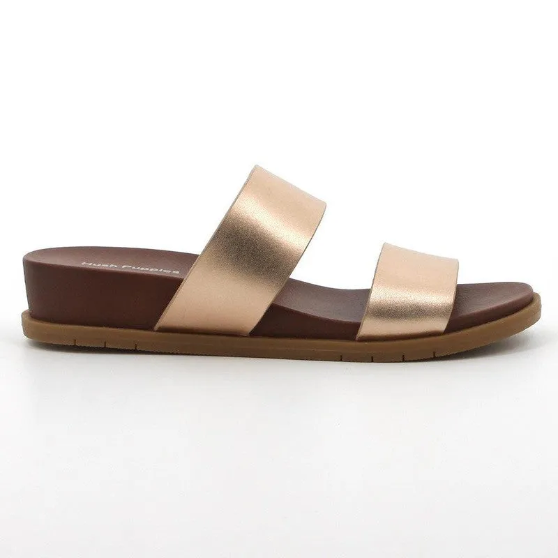 Hush Puppies Leather Edith Strap Sandals - Rose Gold