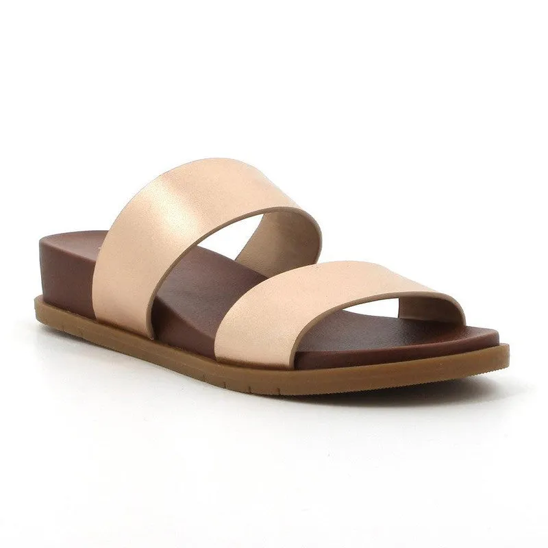 Hush Puppies Leather Edith Strap Sandals - Rose Gold