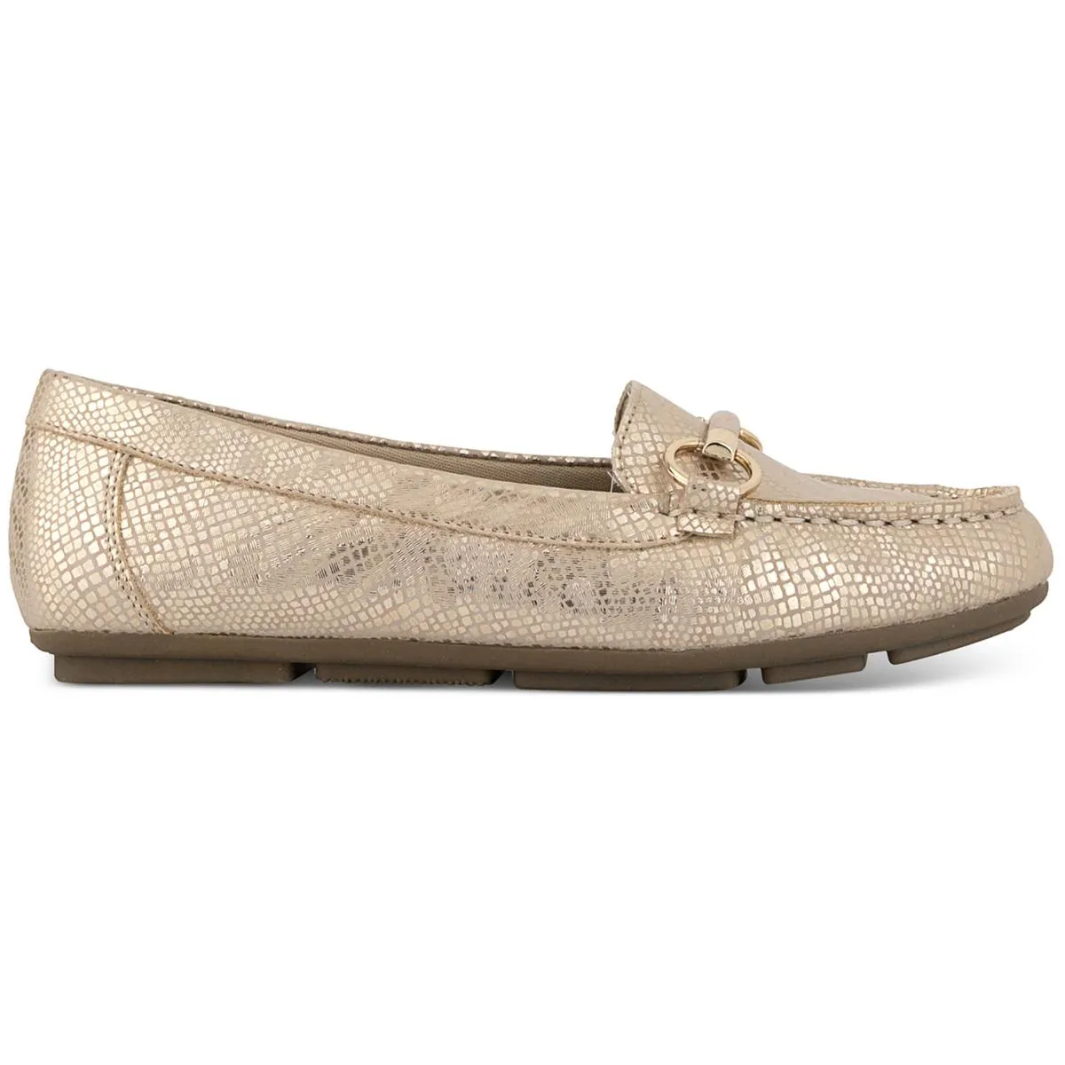 Karen Scott Womens Kenleigh Snake Print Slip-On Moccasins