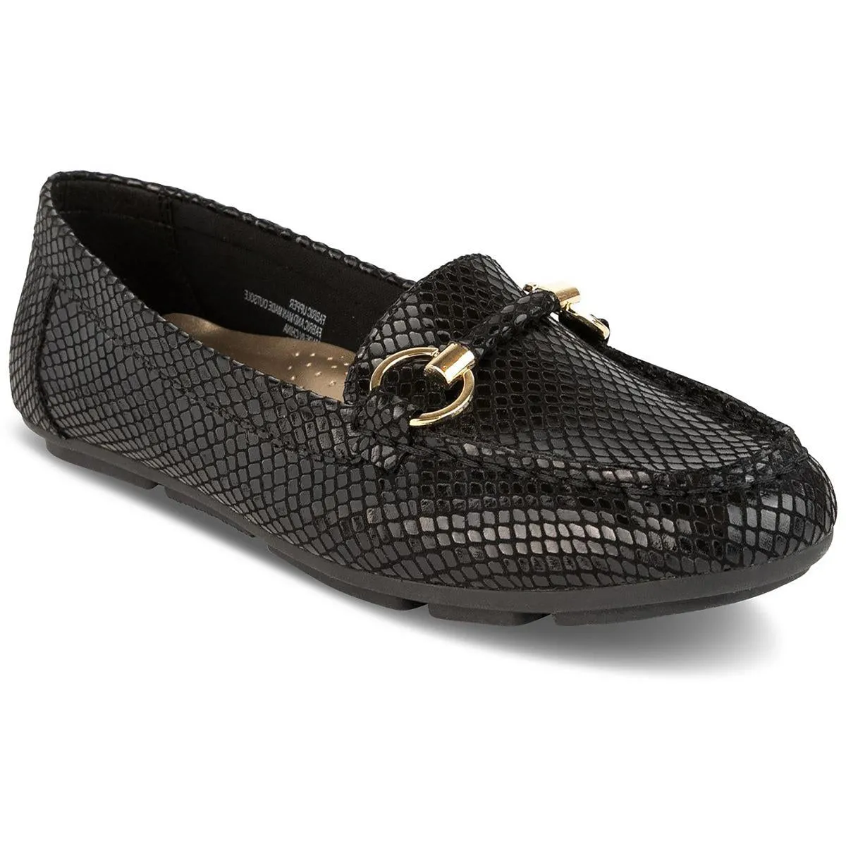 Karen Scott Womens Kenleigh Snake Print Slip-On Moccasins