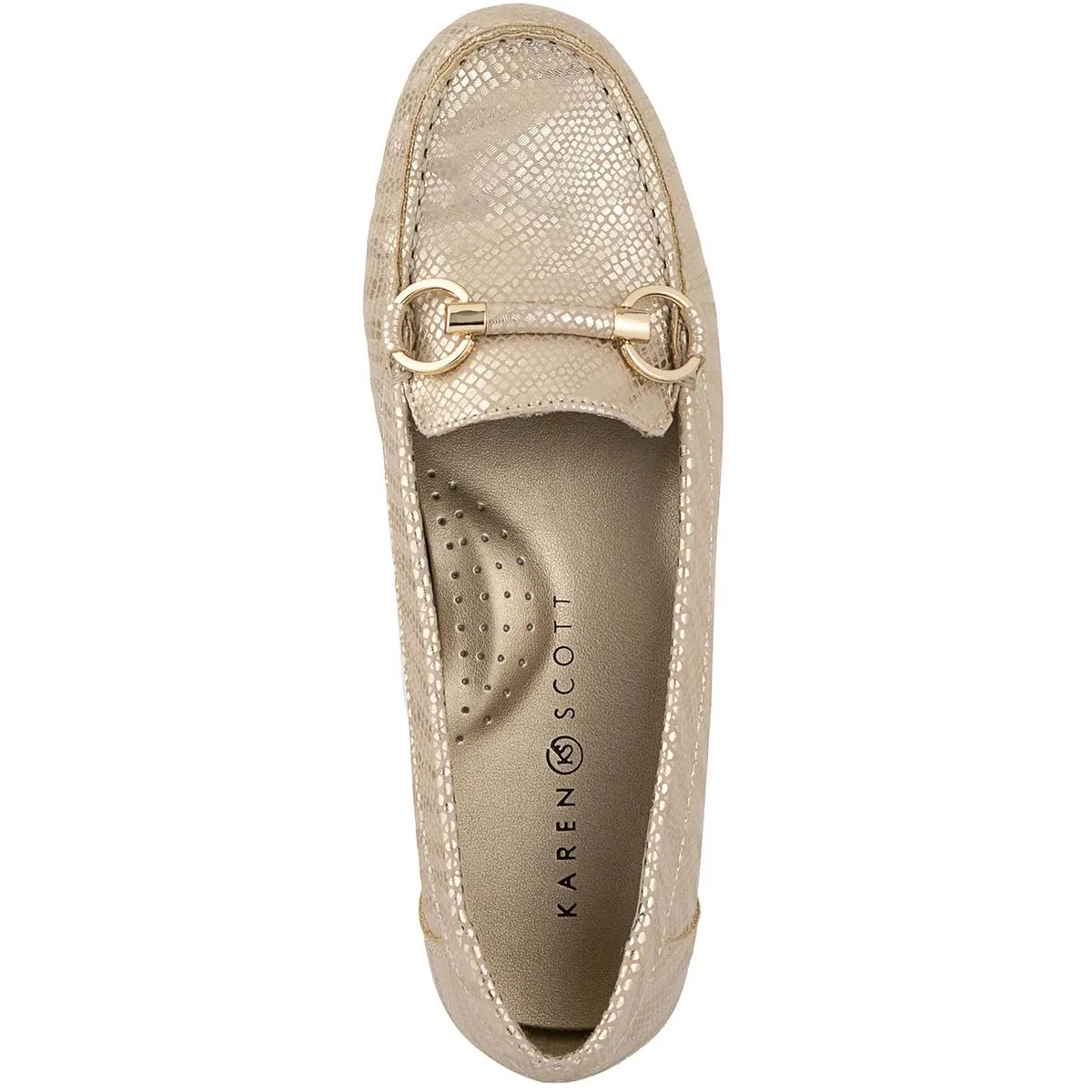 Karen Scott Womens Kenleigh Snake Print Slip-On Moccasins