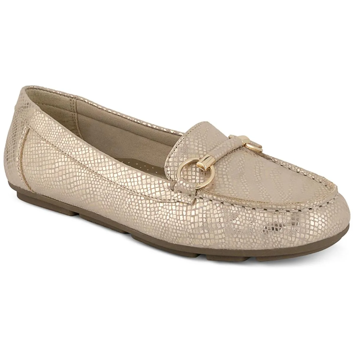 Karen Scott Womens Kenleigh Snake Print Slip-On Moccasins