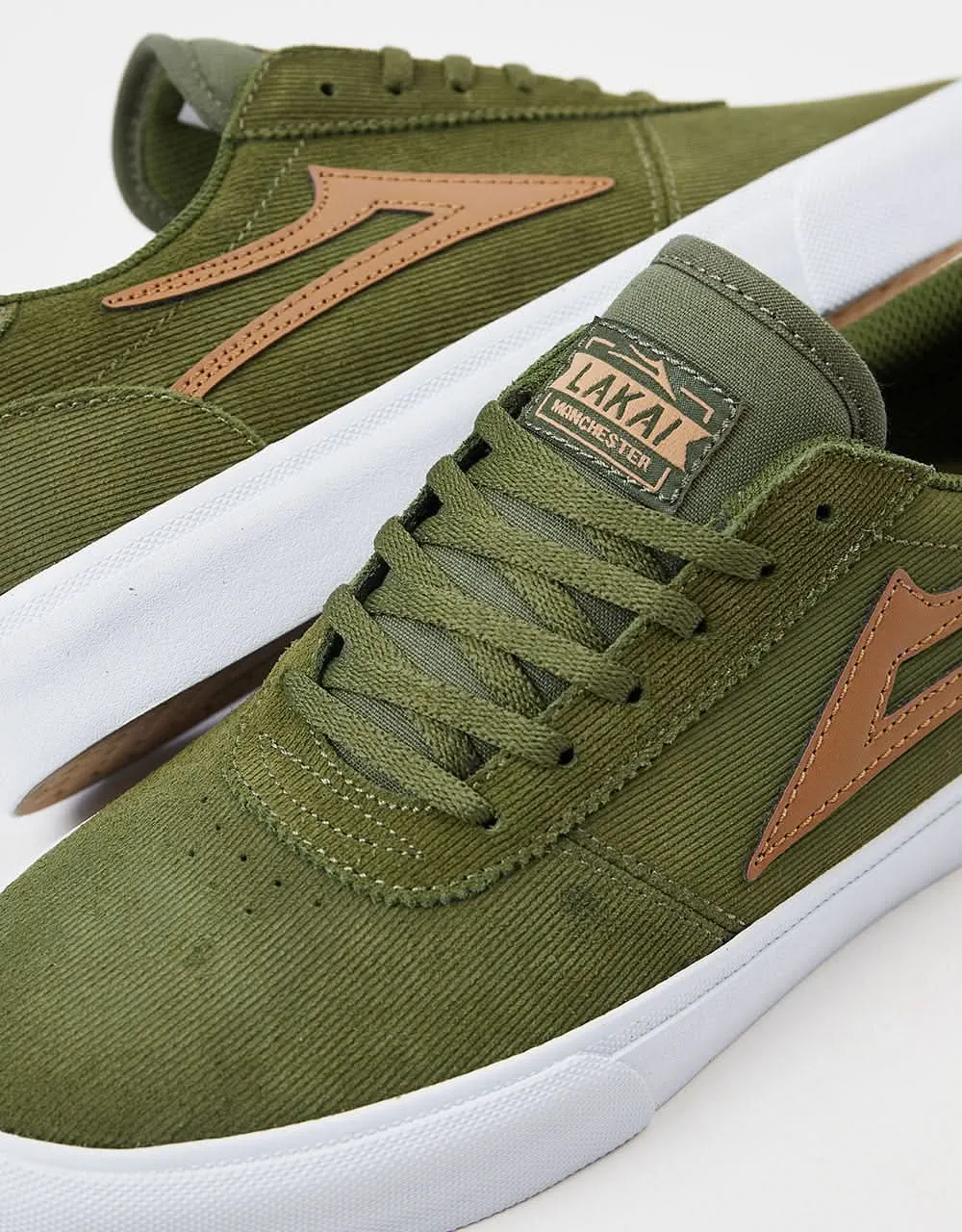 Lakai Manchester Skate Shoes - Olive Cord Suede