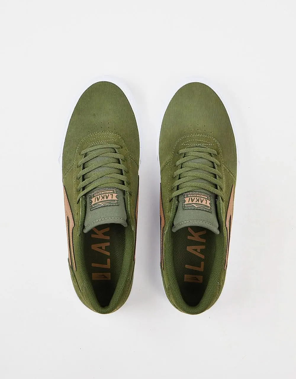 Lakai Manchester Skate Shoes - Olive Cord Suede