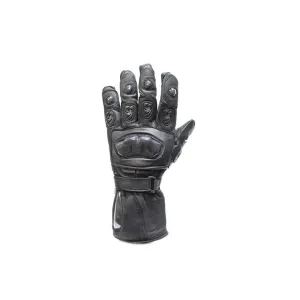 Leather Motorcycle Racing Gloves Padded Fingers Hard Knuckle