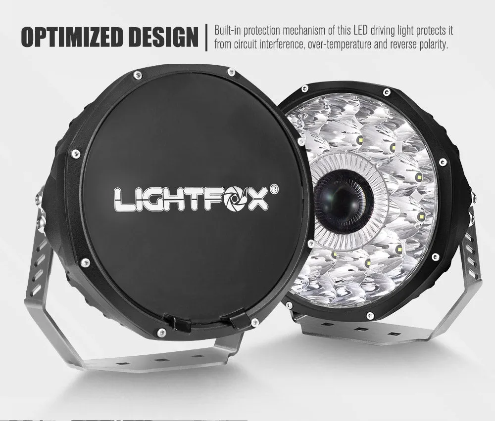 Lightfox 9inch LED Driving Light 1 Lux @ 1,799m IP68 17,370 (Pair)