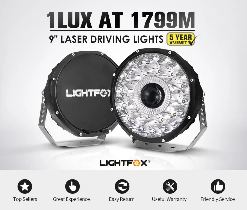 Lightfox 9inch LED Driving Light 1 Lux @ 1,799m IP68 17,370 (Pair)